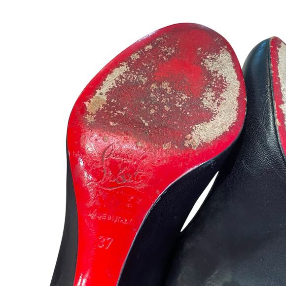 Christian Louboutin Nappa Morphing 100 Pump Black Leather 37 / US 7 AS IS - Picture 9 of 10
